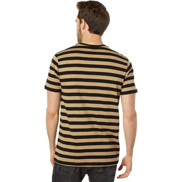 U.S. Polo Assn. T-Shirt Men Medium Tan Black Striped 100% Cotton Pullover JDM465 - Picture 7 of 12